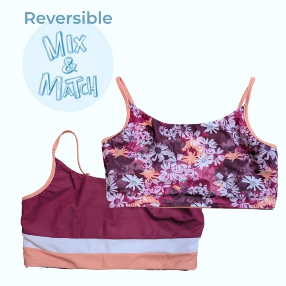 Reversible Floral/Colorblock Quintsoul NWOT Bikini Tank Top